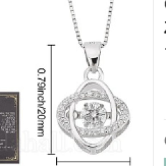 925 Sterling Silver necklace W CZ Cubic Zirconia Adjustable 16.5 - 18" Stamped - Picture 2 of 5